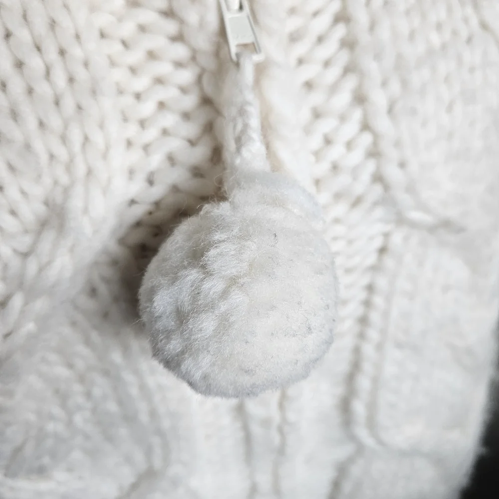 Elegant Cable Knit Cardigan - White